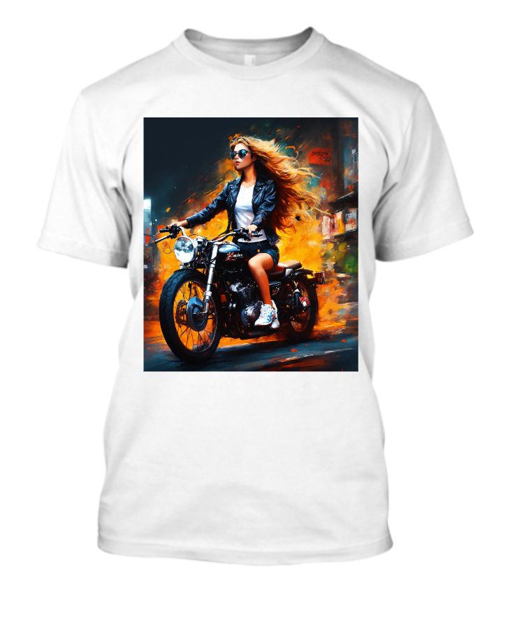 Rebel Chic: Cool Girl Motorcycle Drive T-Shirts - Front