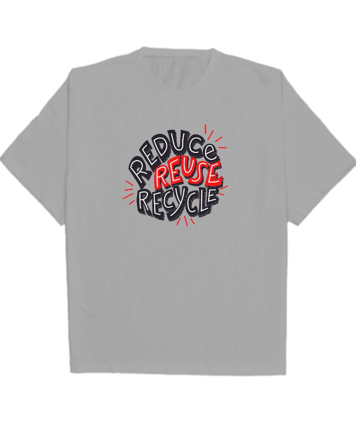 Reduce Reuse Recycle Oversized T-Shirt - Front