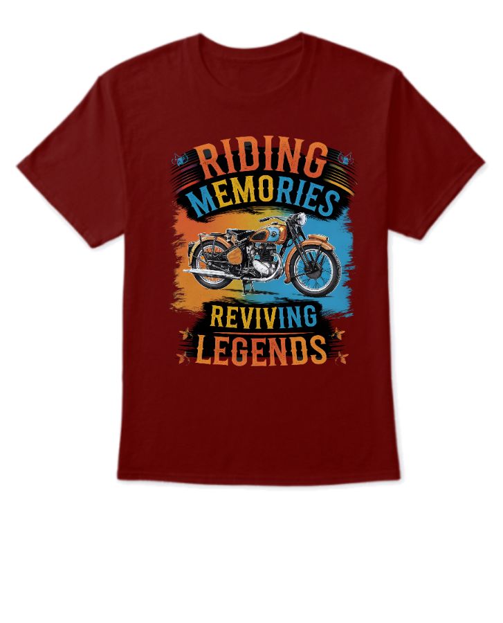 Riding Memories, Reviving Legends | Half-Sleeve T-Shirt for Bikers - Front