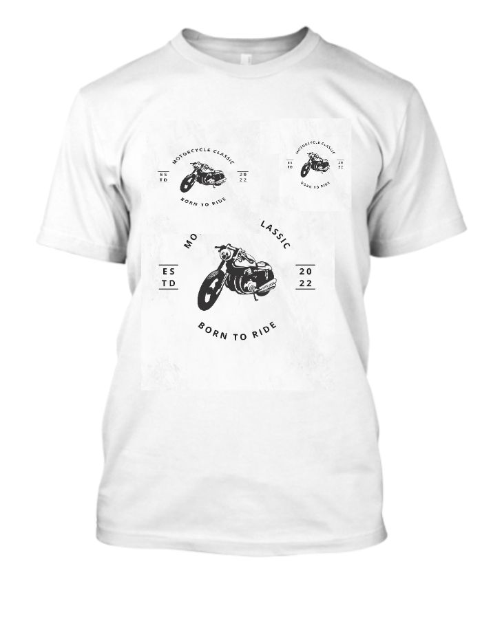 Modern design Half sleeve Biker  T shirt  - Front