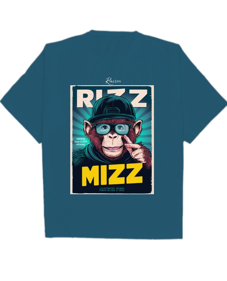 Rizz Mizz Monkey - Ravvn | over sized T shirt - Front