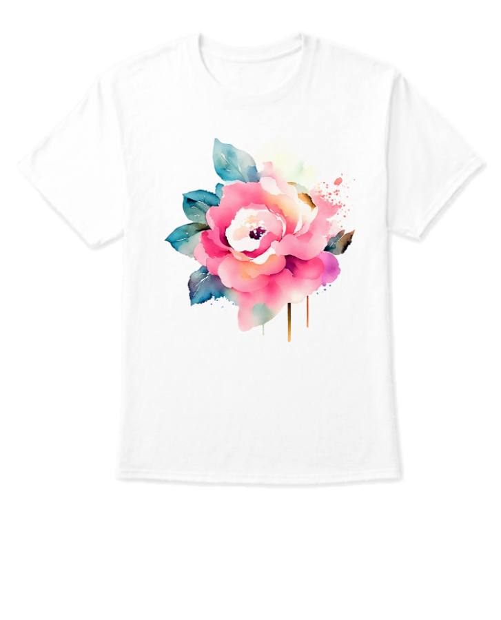 Rose Design T - Shirt, Rose T-shirt, T-shirt - Front