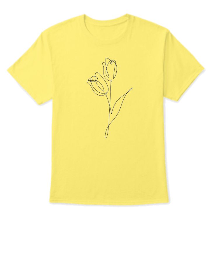 Rose art pretty yellow t-shirt  - Front