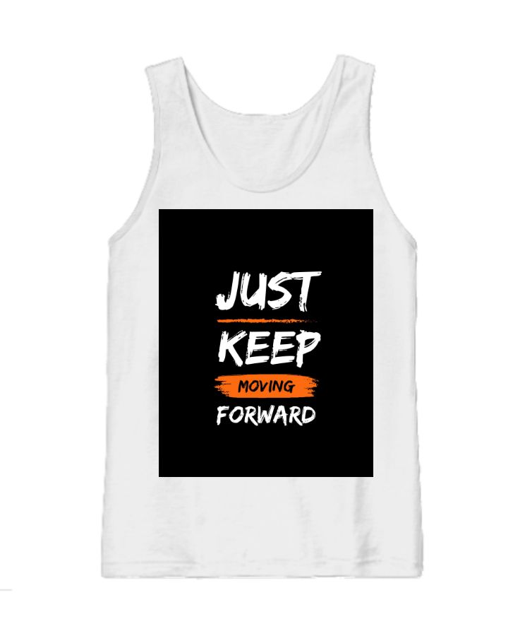 (SB) BLACK brush style Inspirational Quote Tank Top  - Front