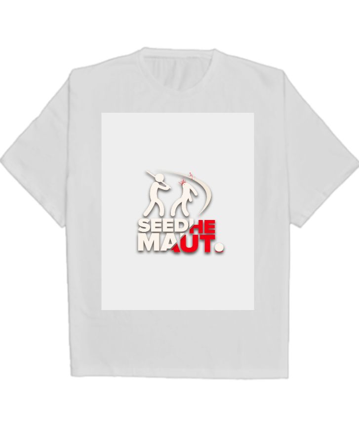 SEEDHE MAUT Hip Hop artist logo Designing Oversized T-Shirt  - Front