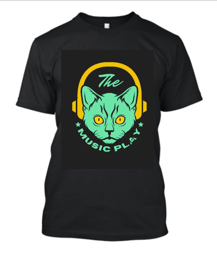 STYLECAT Forever music Cat - Printed Cotton Round Neck T-Shirt | Graphic Printing (Color - Black)  - Front