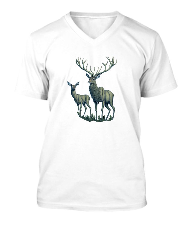 Serenity Stag V-Neck Tee - Front
