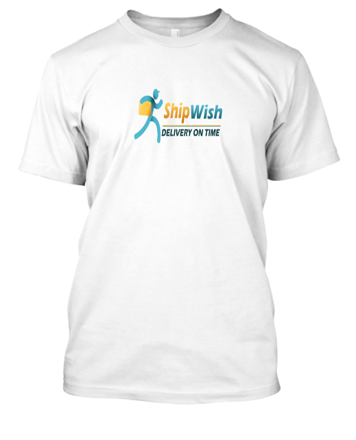 Shipwish Large Logo Design Two Side Printed Half T-Shirt - Front