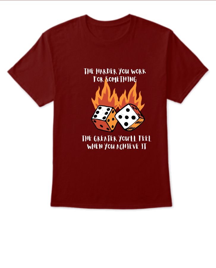 Simple Fiery Dice Motivational Quote | Half Sleeve T-Shirt - Front