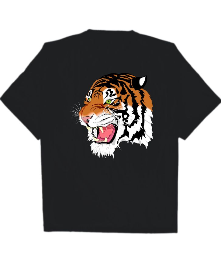 Simple tiger over size t-shirt for men  - Front