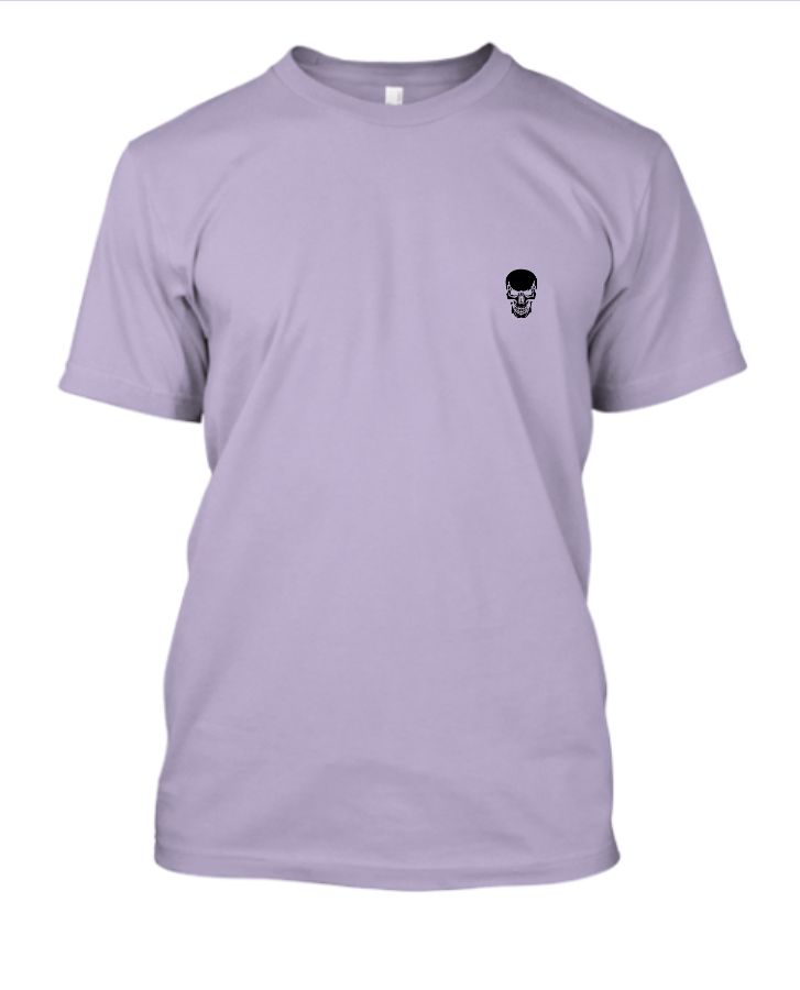 Skull Graphic Print Round Neck Cotton Blend T-Shirt - Front