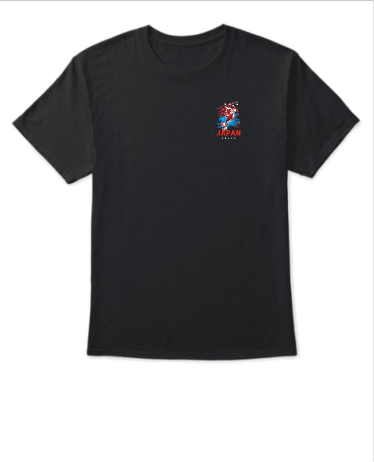 Sleek and Stylish: Japanese-Inspired Black Tee with Iconic Logo - Front