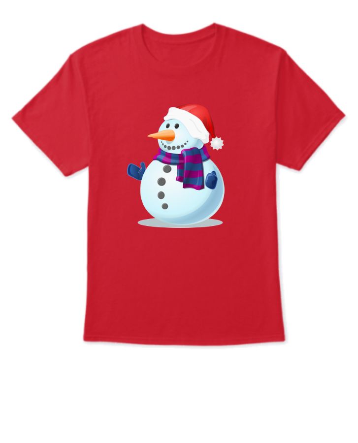 Snow Men Tshirt in Red Colour - Front