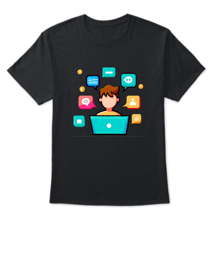 Social Media, Half Sleeve T-Shirt - Front