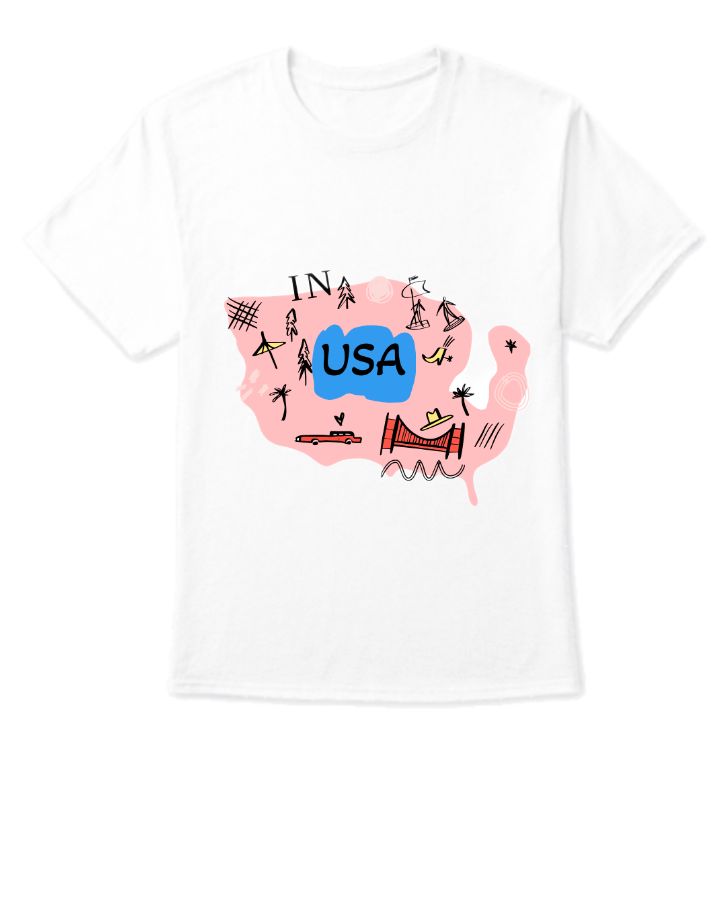 Stars, Stripes, and IN USA Vibe Tee - Front