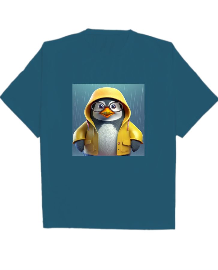 Summer cool penguin over size t-shirt  - Front
