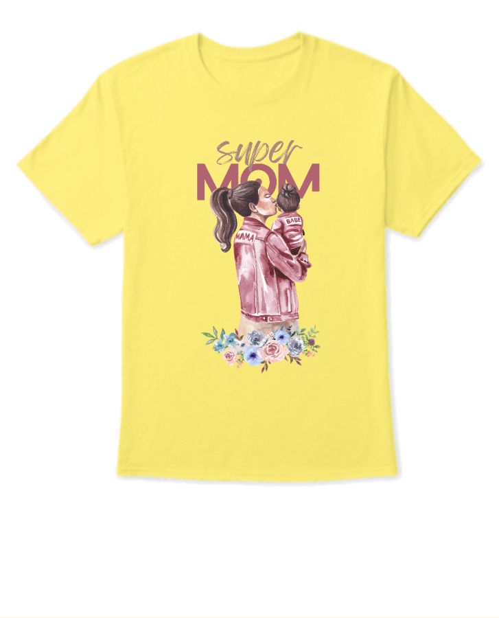 Super Mom Watercolor Design T-shirt Design - Front