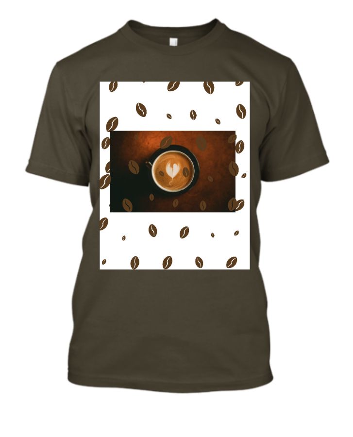 T shirt for coffee lover with coffee beans - Front