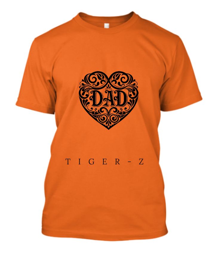 TIGER-Z White Dad Heart Design Motivational Quotes Oversized T-shirt by KRISHP - Front