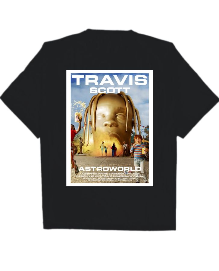 TRAVIS SCOTT ASTROWORLD OVERSIZED TSHIRT - Black - Front