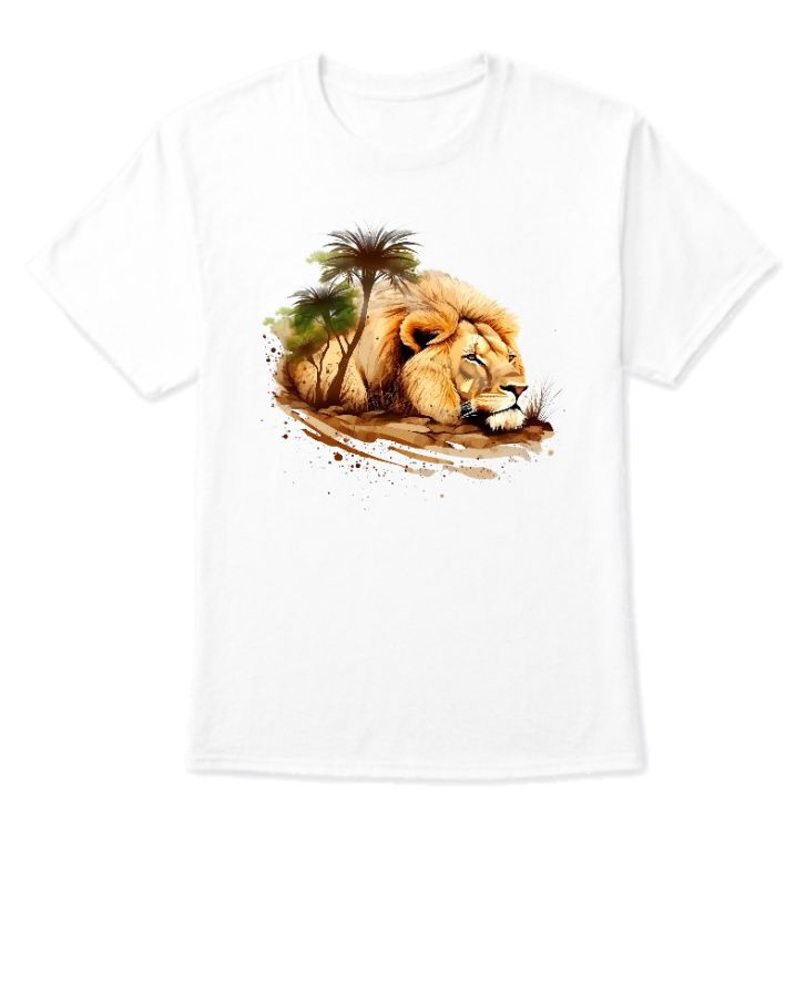 Taygr and Lion t-shirt yellow wight - Front