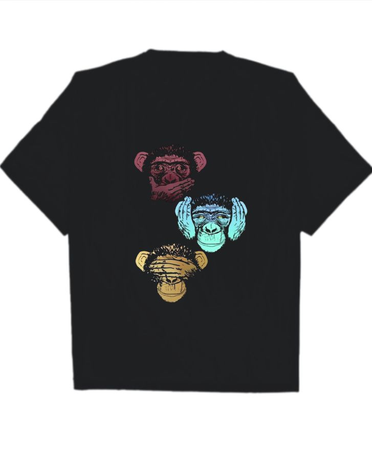 Three wise monkeys | Oversize T-Shirt - Front