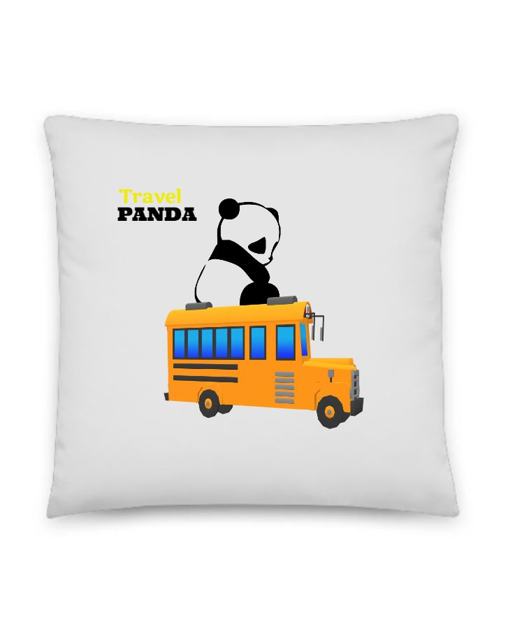 Throw Pillow - Travel Panda - Front