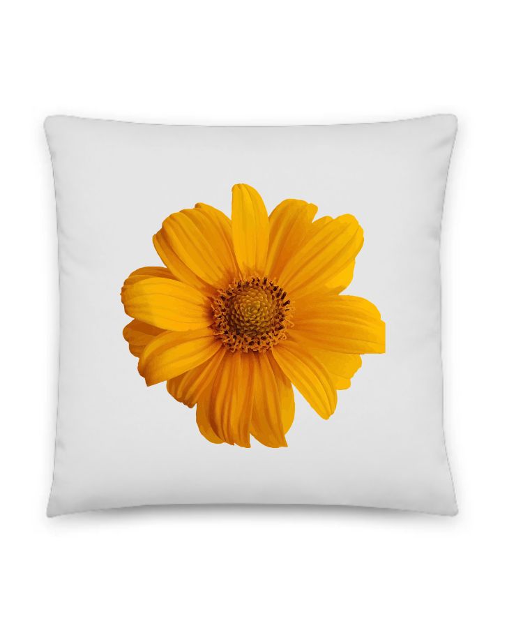 Throw Pillow with sunflower - Front