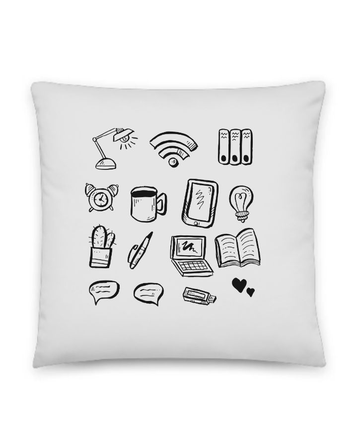 Throw pellow smooth cotton white colour - Front