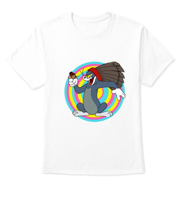 Tom and Jerry T-Shirt, Tom&Jerry Cartoon Character Chasing Funny Family Gift Present, Printed Tee Shirt, Short Sleeve T-Shirt - Front