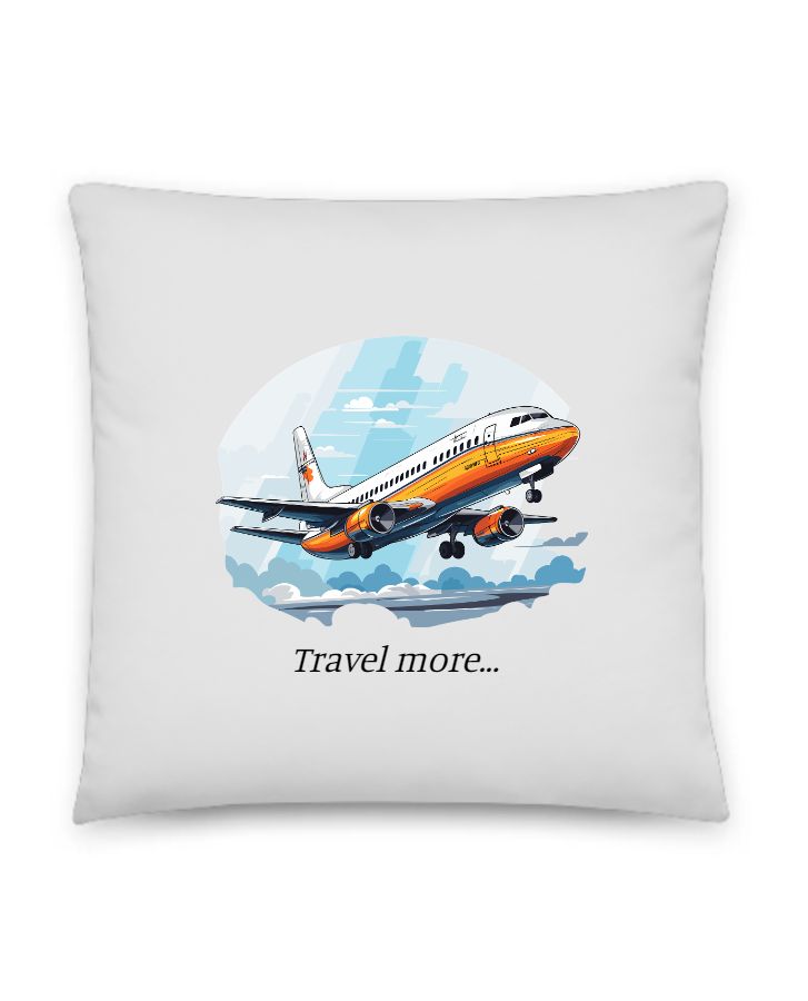 Travel theme throw pillow - Front