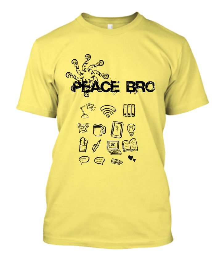 Trendy peace bro premium t.shirt half sleeve - Front