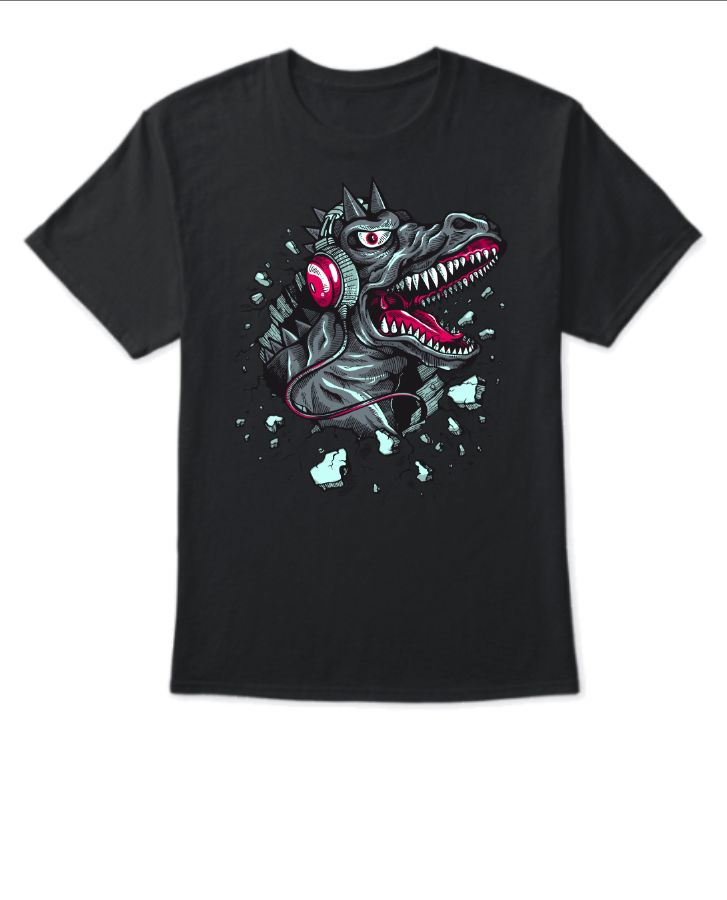 Tyrannosaurus graffiti t-shirt.  - Front