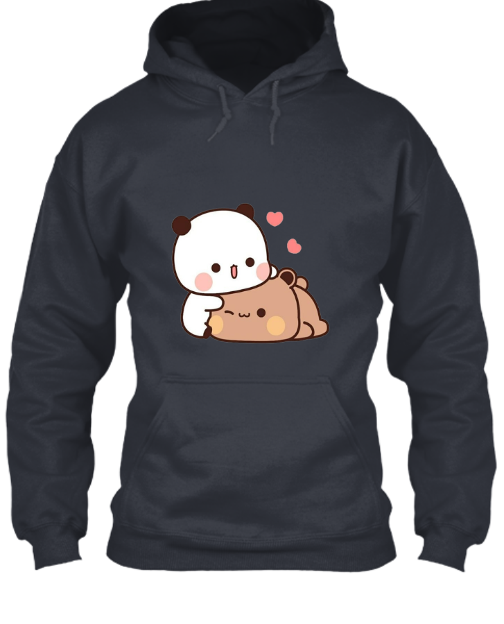 Unisex Bear and Panda Hoodie - Front