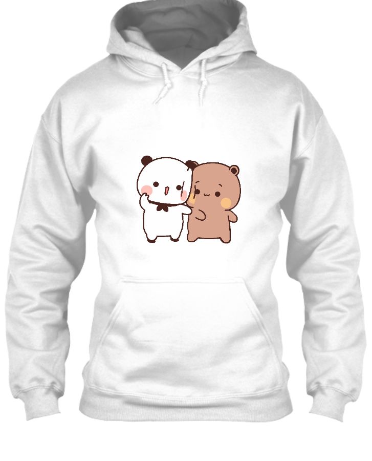Unisex Hoodie Bear and Panda standing together - Front