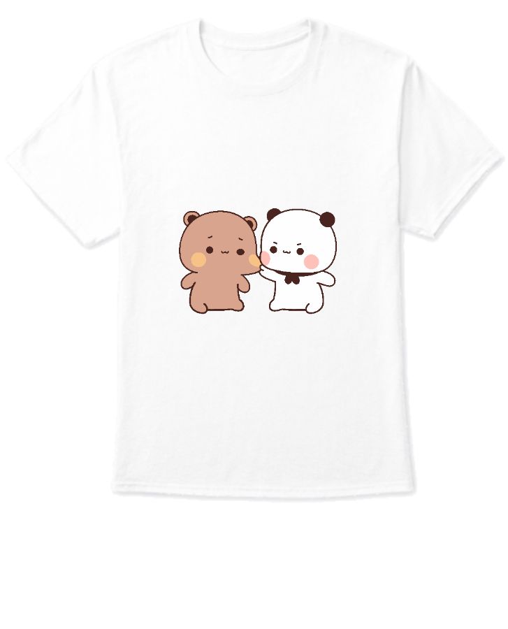 Unisex T-Shirt Panda pulling bear's cheek - Front