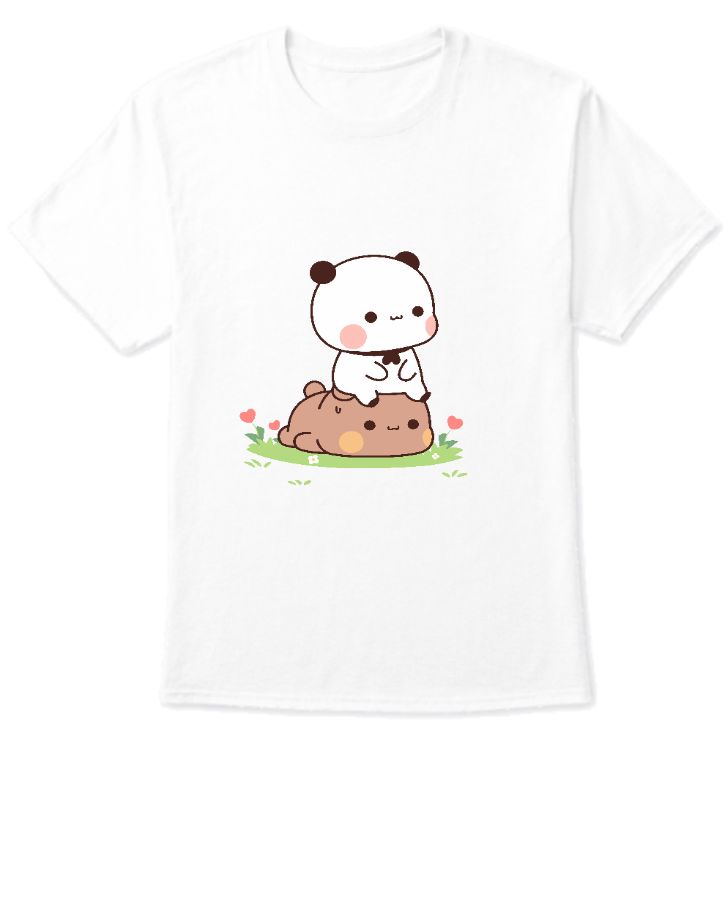 Unisex T-Shirt panda sitting on bear - Front