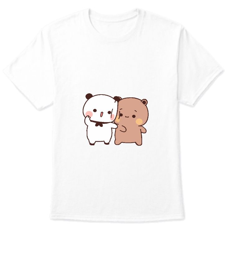 Unisex T-shirt Bear and Panda standing together - Front