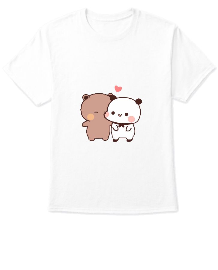 Unisex T-shirt bear kissing panda - Front