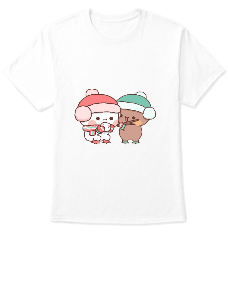Unisex T-shirt panda and bear winter season - Front