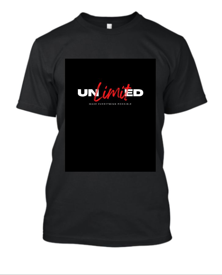 Unlimited Possibilities: Black T-Shirt with Empowering Slogan - Front