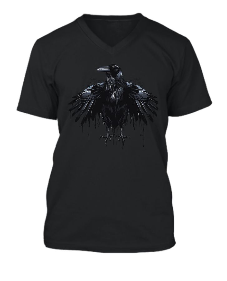 V Neck Black Stylish Tshirt For Men/Boys - Front
