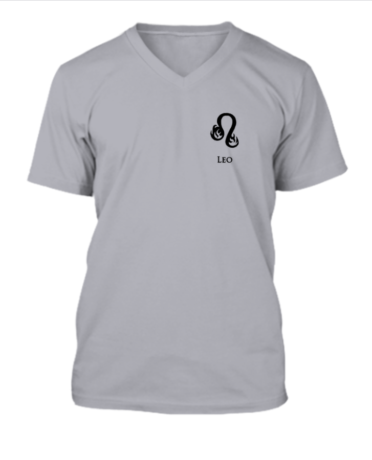 V-Neck T-Shirt Leo logo - Front