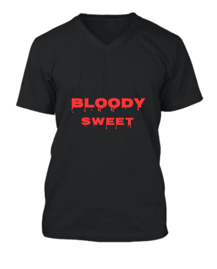 V Neck T-shirt Bloody Sweet - Front