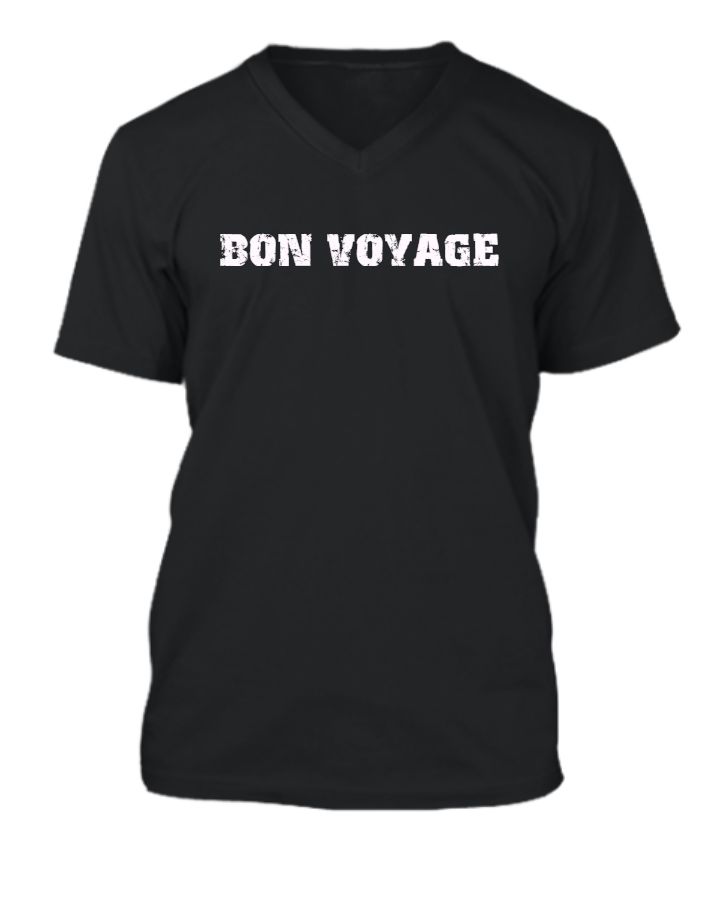 V-Neck Tee Half Sleeve Black T-shirt (Men & Women) - Front