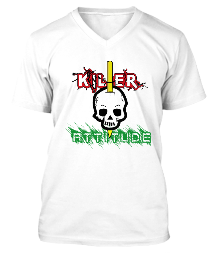 V-Neck Tshirt|Killer Attitude - Front