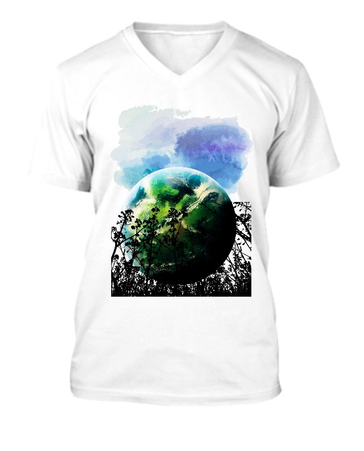 V-Neck explore nature - Front