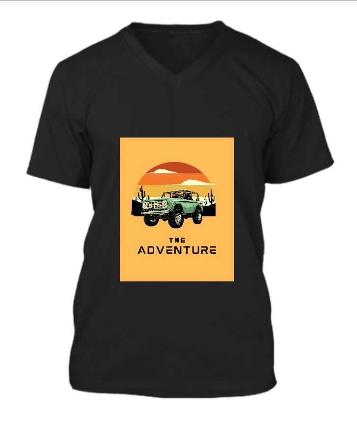 V-Neck tee half T SHIRT - Front