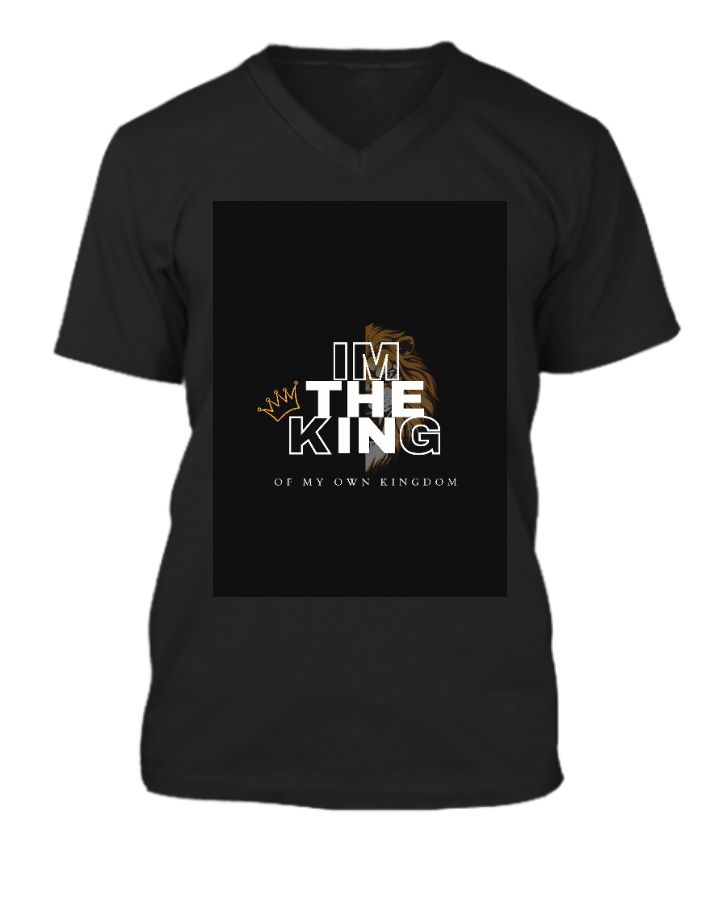 V-neck Black t-shirt  - Front