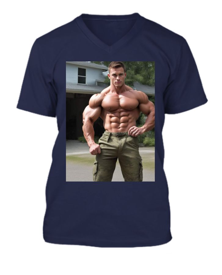 V Neck Half Sleeve Tshirt - Front